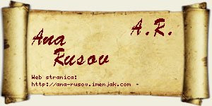 Ana Rusov vizit kartica